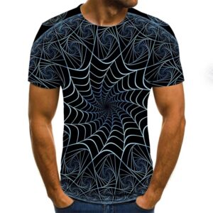 Men Spider Web Design Summer T-shirt