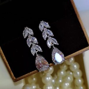 Silver bridal earring surulere