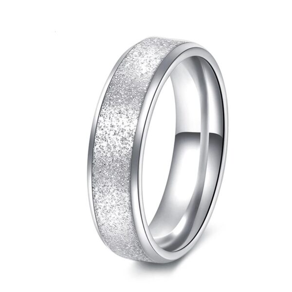 Simple Silver Stainless Steel Wedding Engagement Ring for Couples