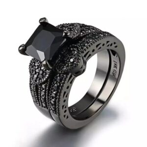 New Black Engagement Wedding Ring Women Fashion Lagos
