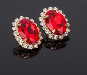 Buy Simple Red Oval Earring Jewelry