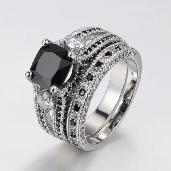 Black Silver Ring Set for Women Surulere