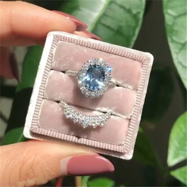 Classic Blue Stone Women Fashion Wedding Engagement Ring Surulere