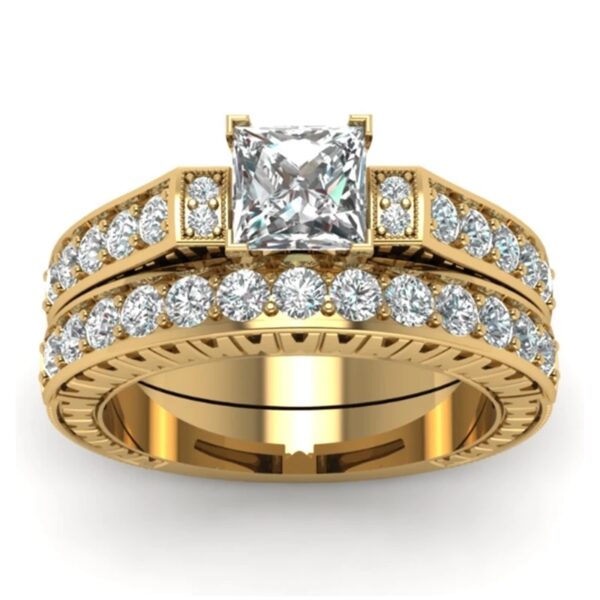 Buy Women 2pcs Engagement Gold Wedding Rings Lagos