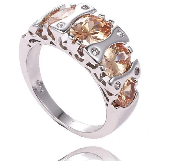 Sparkling Zircon Stones Engagement Wedding Ring Surulere