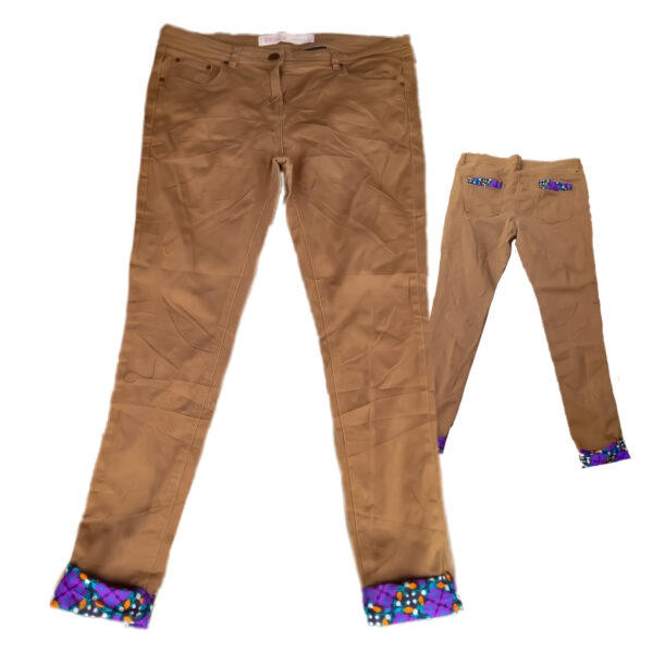 Female Women Chinos Trouser with Ankara Patches Surulere