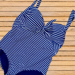 Ladies Blue White Stripe Swim Wear Surulere