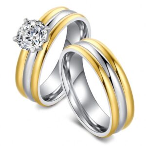Stainless Steel 2pcs Wedding Ring Set Surulere