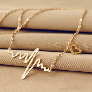 Love Heart Shaped Titanium Women Choker Necklace