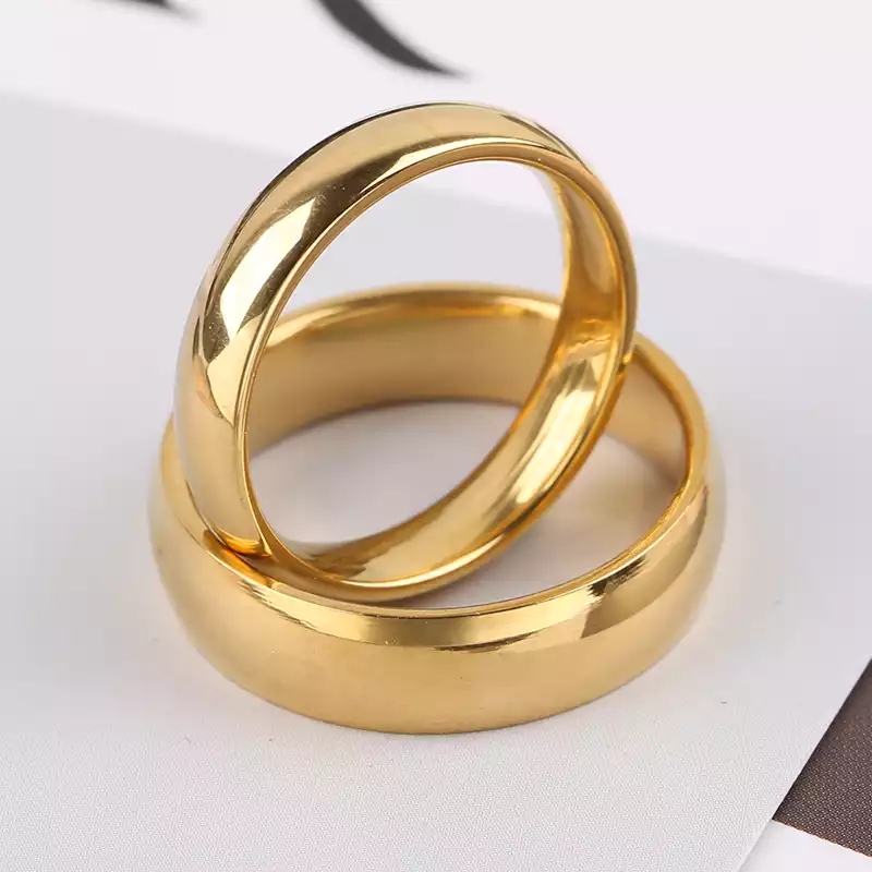menu falme Forslag Plain Wedding Rings Band for Couples - Mnacworld