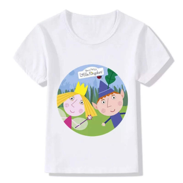 Unisex Children Cartoon Ben And Holly Kingdom Print T-shirt
