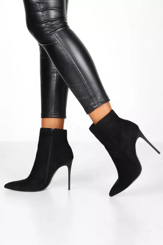 WOMEN STILETTO HEEL POINTED TOE ANKLE BOOTS
