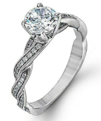 Twisted Design Wedding Engagement Ring